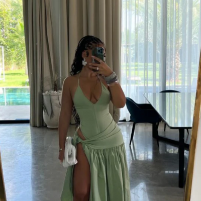 Sexy green stain long evening dress party dress - Thumbnail 1