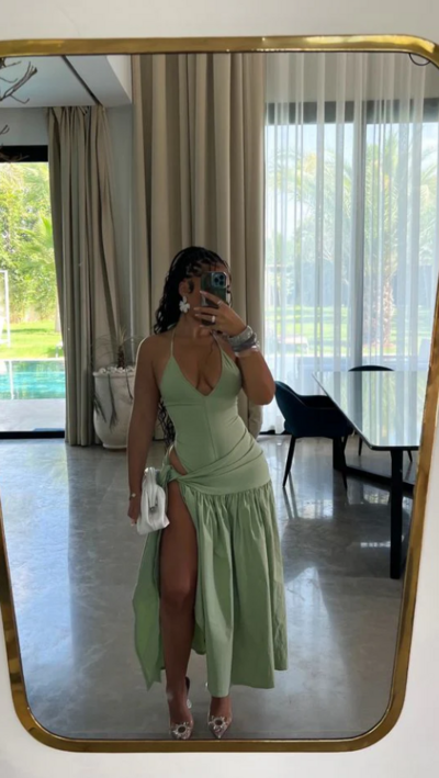 Sexy Green Stain Long Evening Dress Party Dress