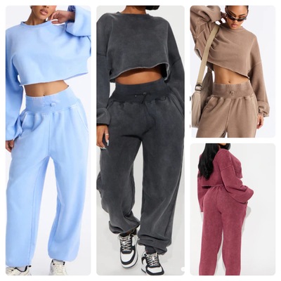 Crop sweat set-td
