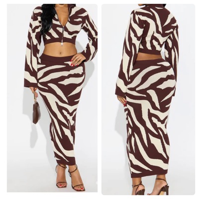 Animal Print Skirt SET-TD