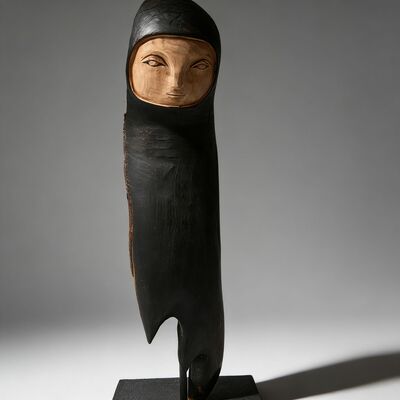 Wooden sculpture by tach pollard  "taliesin" 