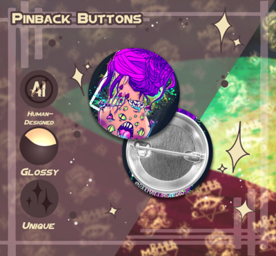 Eyes in the Back of Her Head | Pinback Buttons