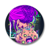 Eyes in the Back of Her Head | Pinback Buttons - Thumbnail 1