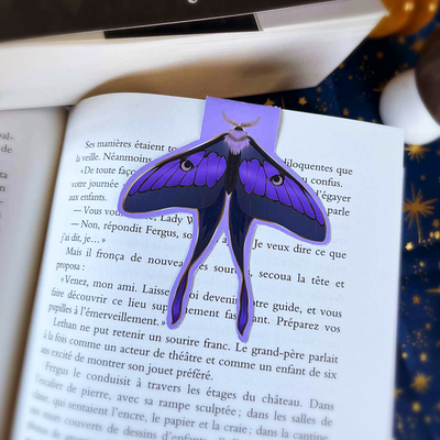 Marque-page magnétique - phalène violet