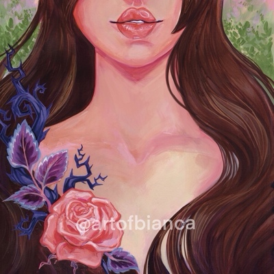 Literature lady: rose 8x10 print