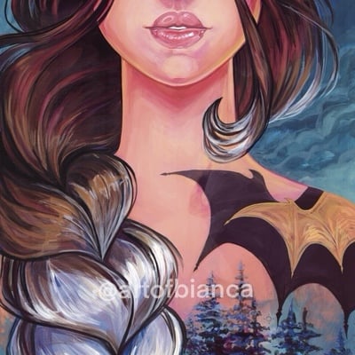 Literature lady: dragon rider 8x10 print