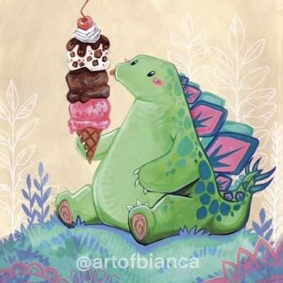 Triple scoop dino 8x10 print