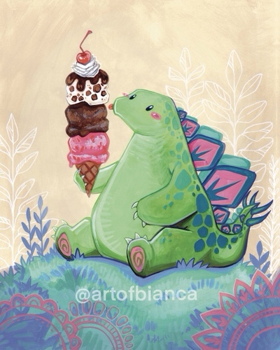Triple Scoop Dino 8x10 Print