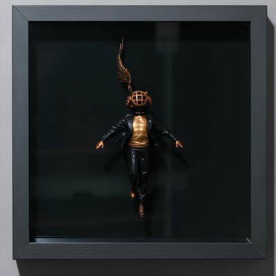 Art toy framed by sank toys "beyond the boundary drifting (black mirror)" 