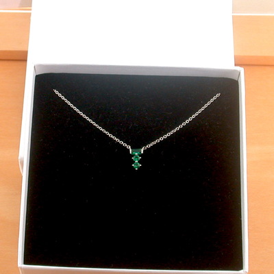 Boxed gift/sterling silver emerald necklace/silver emerald necklace/emerald jewellery/emerald jewelry/gemstone necklace/may birthstone/emerald gift/uk