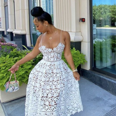 Beautiful straps white lace prom dresses fashion dress