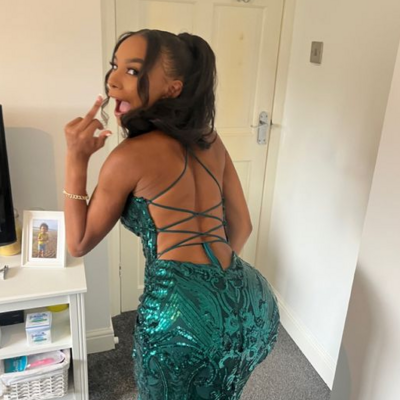 Modest v neck open back green sequin prom dress