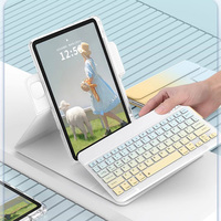 Leather Bluetooth iPad Air Pro New iPad Separate Keyboard With Case IPCK05 - Thumbnail 5
