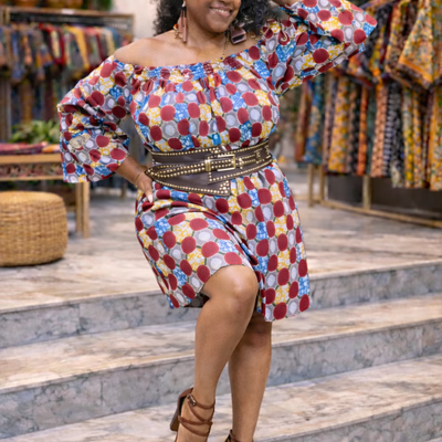 Off- shoulder shirt dress  - Thumbnail 4