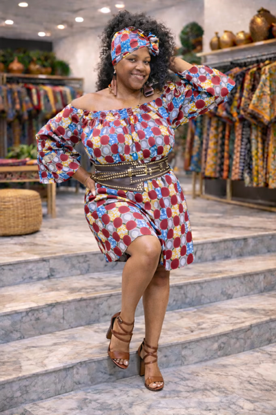 Off- Shoulder Shirt Dress 