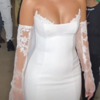 Elegant Strapless Princess Bridal Gown With Gloves - Thumbnail 2