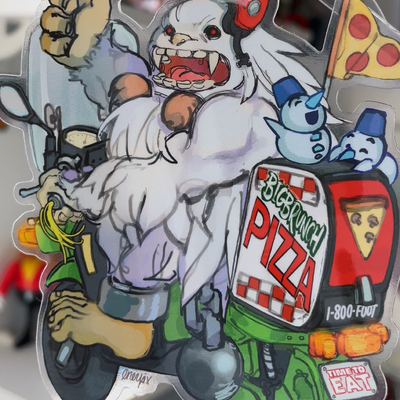 Sasquatch pizza transparent sticker