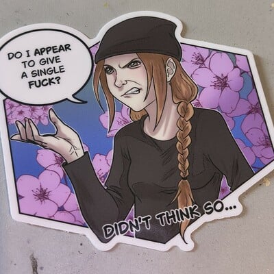 A single f sticker