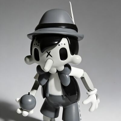 Arttoy by theodoru "skulltoons. the pino mono version" 