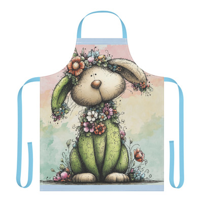 Bunny blue cook strap apron