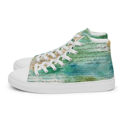 Ocean Mist Mens high top canvas shoes