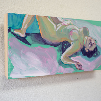 Green reclining - figure study