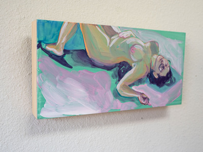 Green Reclining - Figure Study