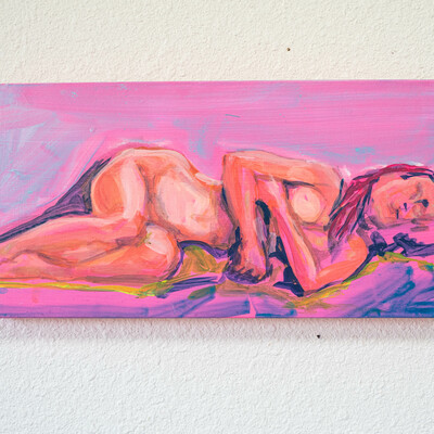 Pink on side - figure study