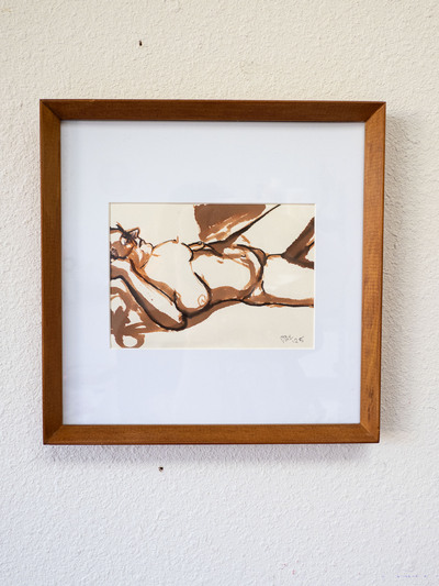 Reclining Ink - Figure study