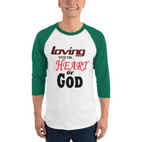 Heart of God 3/4 sleeve Baseball Tee - Thumbnail 15