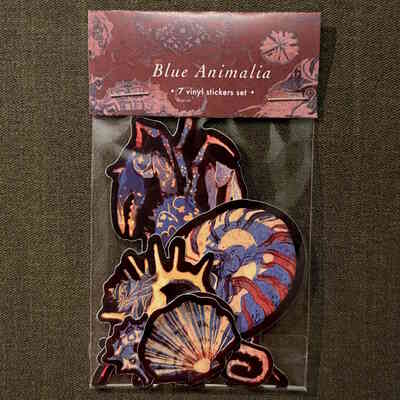 Blue animalia sticker pack