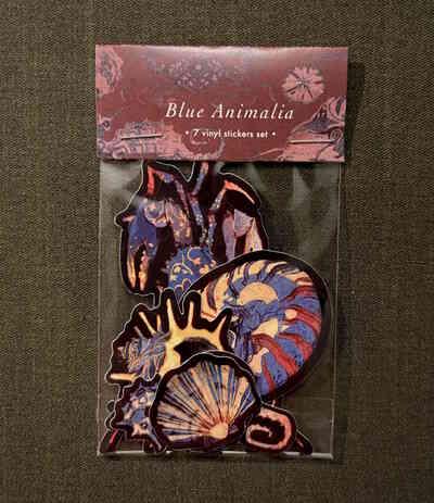 Blue Animalia sticker pack
