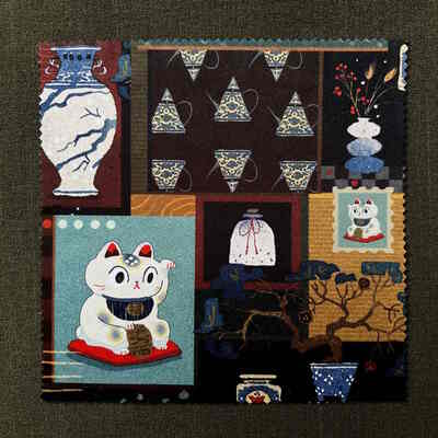 Odd lucky cat glasses cloth
