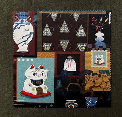 Odd lucky cat glasses cloth