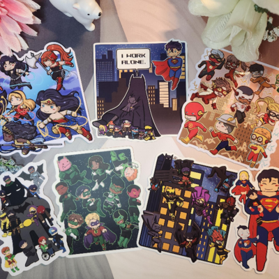 Dc 'fam' 4" stickers