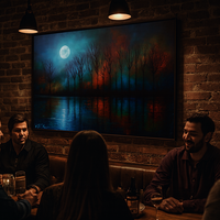 Dreamy Night Forest Scene with Full Moon Artwork - Thumbnail 3