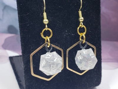 Gold Hex Dice Earrings Set #6