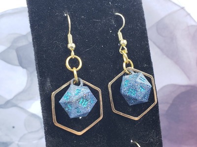 Gold Hex Dice Earrings Set #4