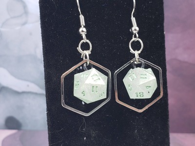 Silver Hex Dice Earrings Set #4