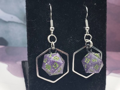 Silver Hex Dice Earrings Set #5