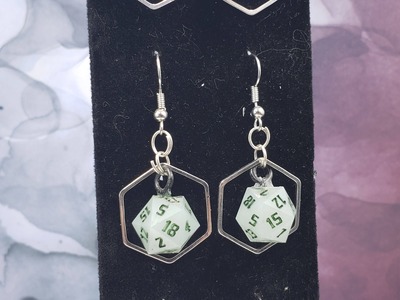 Silver Hex Dice Earrings Set #10