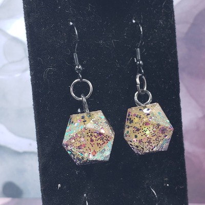 Gold festivities dice earrings
