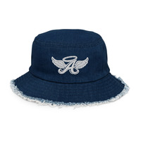 Angel distressed denim bucket hat - Thumbnail 1