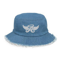 Angel distressed denim bucket hat - Thumbnail 2