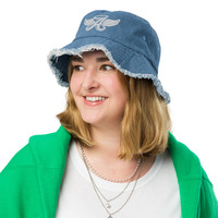 Angel distressed denim bucket hat - Thumbnail 6
