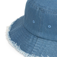 Angel distressed denim bucket hat - Thumbnail 11