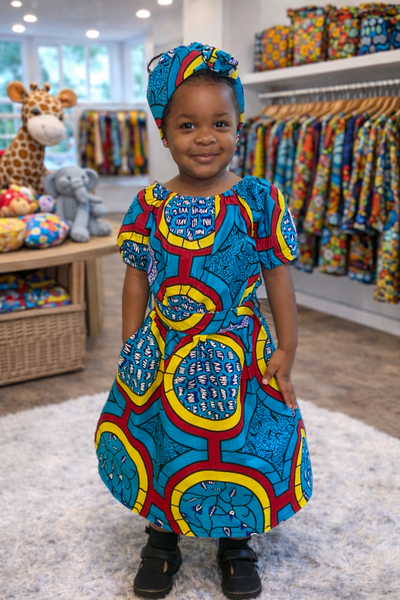 Toddler Dress w/ Headwrap & Belt