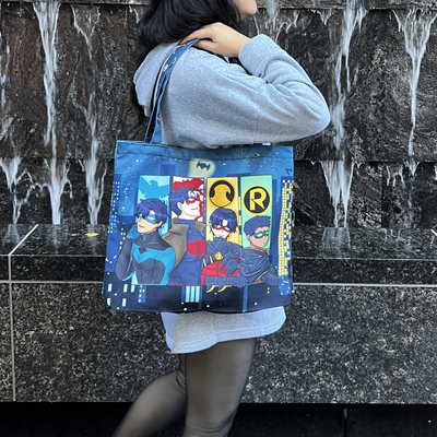 Zippered batboys tote bag