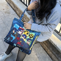 Zippered Batboys Tote Bag - Thumbnail 1