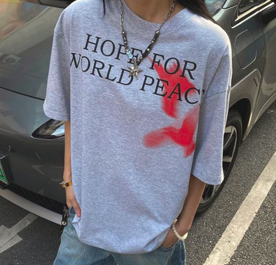 Free Shipping-HOPE FOR WORLD PEACE TEE